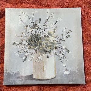 Floral Canvas Art with Succulents